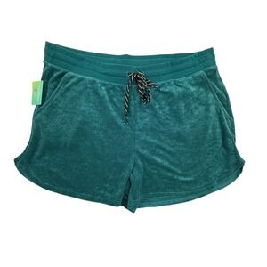 Sea-Doo Terry Cloth Shorts Womens Extra Large Teal Drawstring Lounge Beach Pool